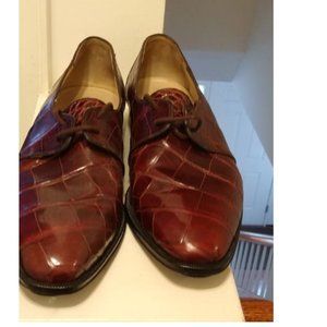 Monticelli Ruby Red Genuine All-Over Alligator Belly Skin Shoes